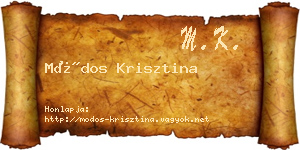 Módos Krisztina névjegykártya